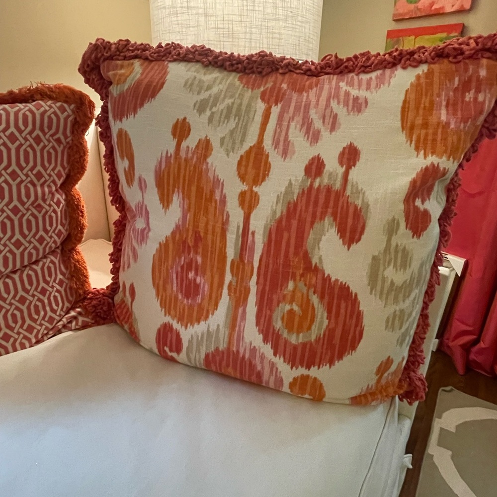 Custom Pillows 26”x 26” Pink and Orange